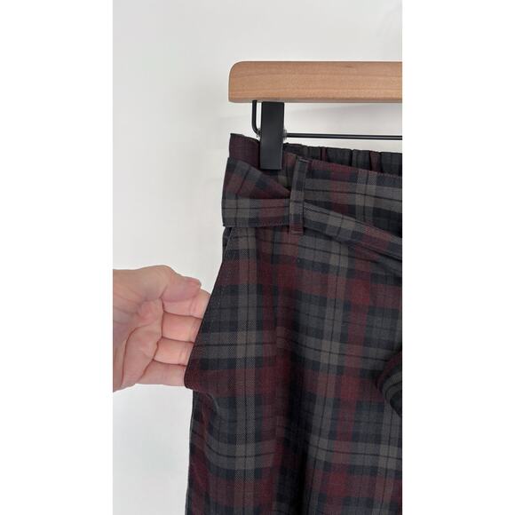 Disturbia Kalma Check Tie Belt Tapered Trouser Pant Womens Size 6 New Plaid - Picture 5 of 10